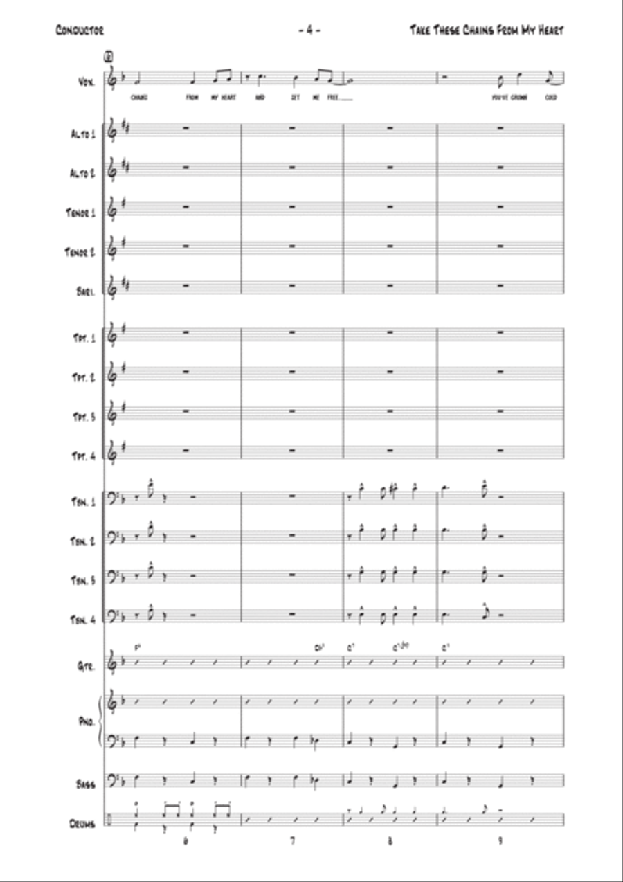 Take These Chains From My Heart Jazz Ensemble scores gallery preview page 4