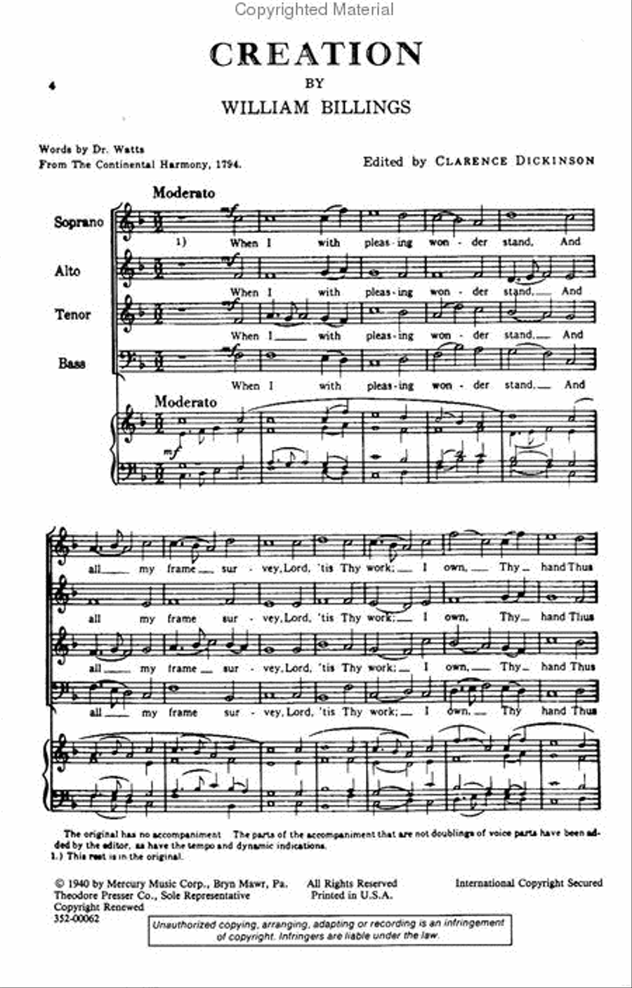 Three Fuguing Tunes 4-Part scores gallery preview page 2