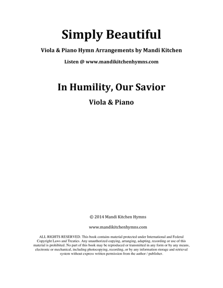 In Humility, Our Savior Viola & Piano Duet image number null