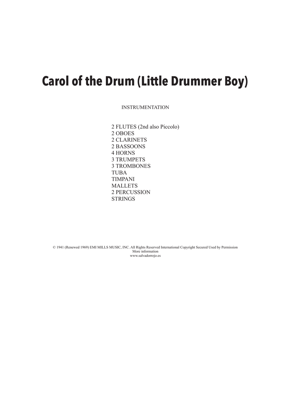 Carol Of The Drum Carol Of The Drum Full Orchestra scores gallery preview page 2