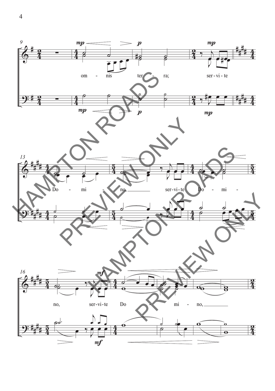 Jubilate Deo (SAB or SATB) 4-Part scores gallery preview page 5