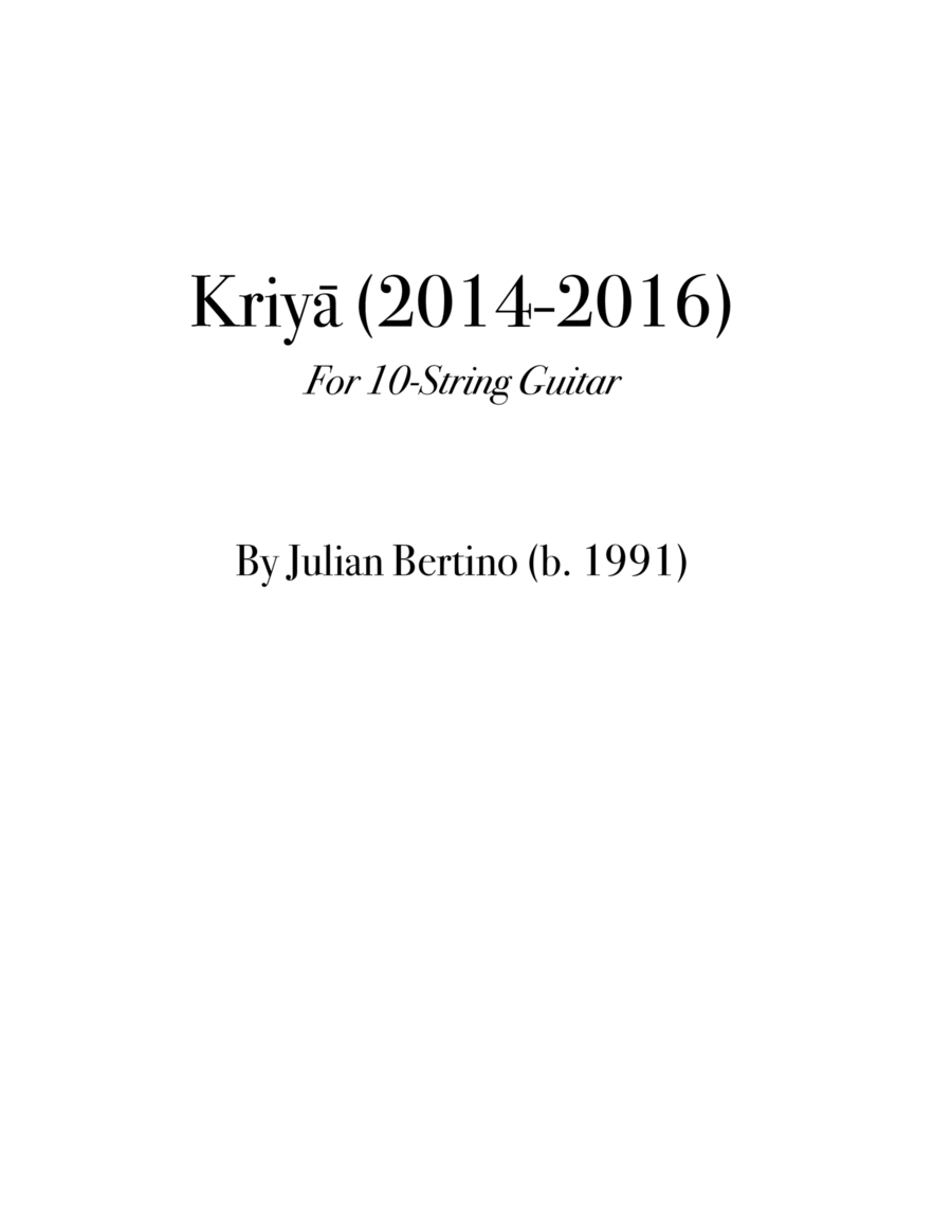 Kriyā (Direction, Goal) for 10-String Guitar Acoustic Guitar scores gallery preview page 1