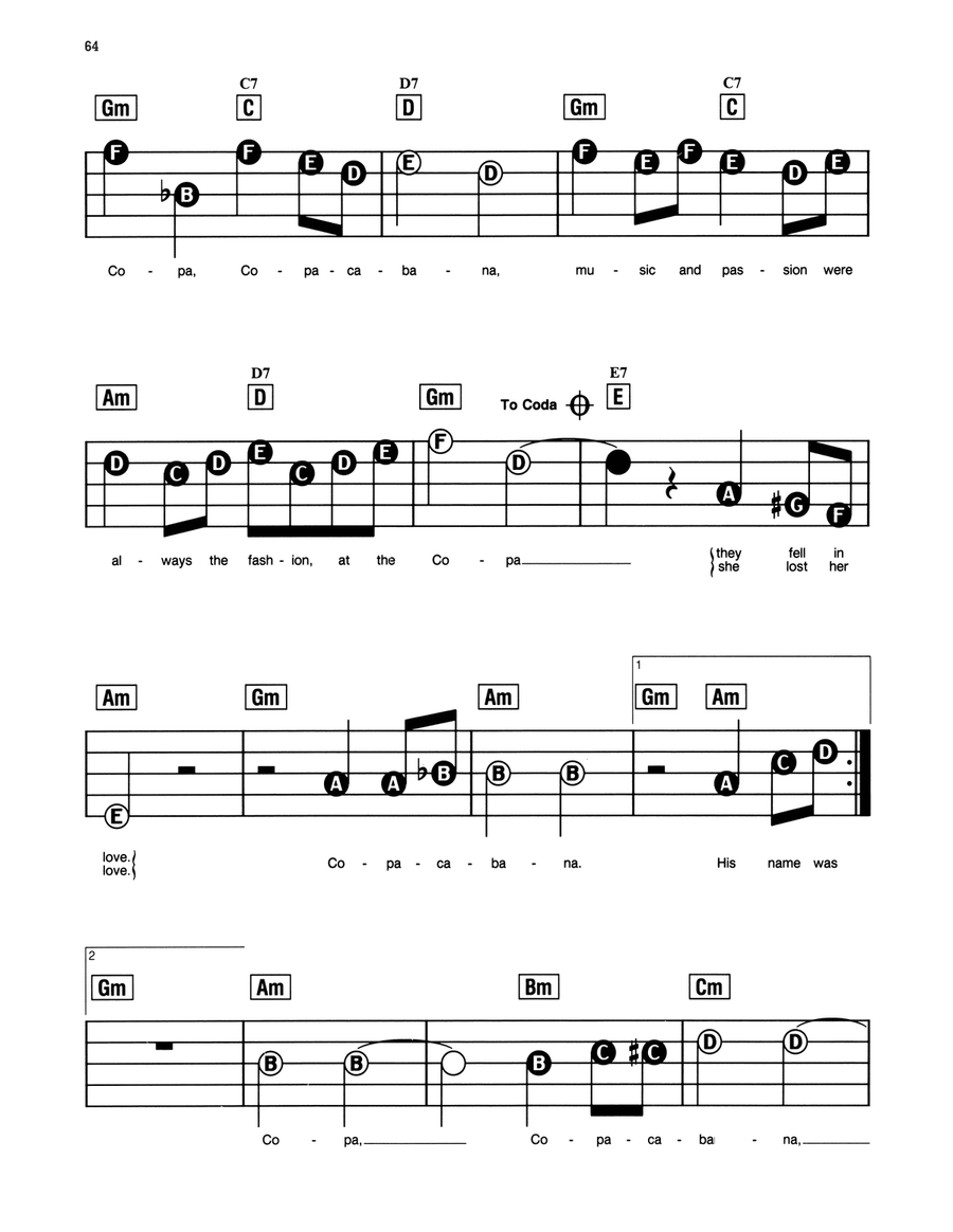 Copacabana (At The Copa) Copacabana (At The Copa) Electronic Keyboard scores gallery preview page 3