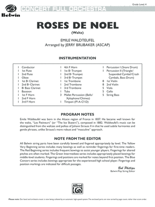 Book cover for Roses de Noel (Waltz): Score