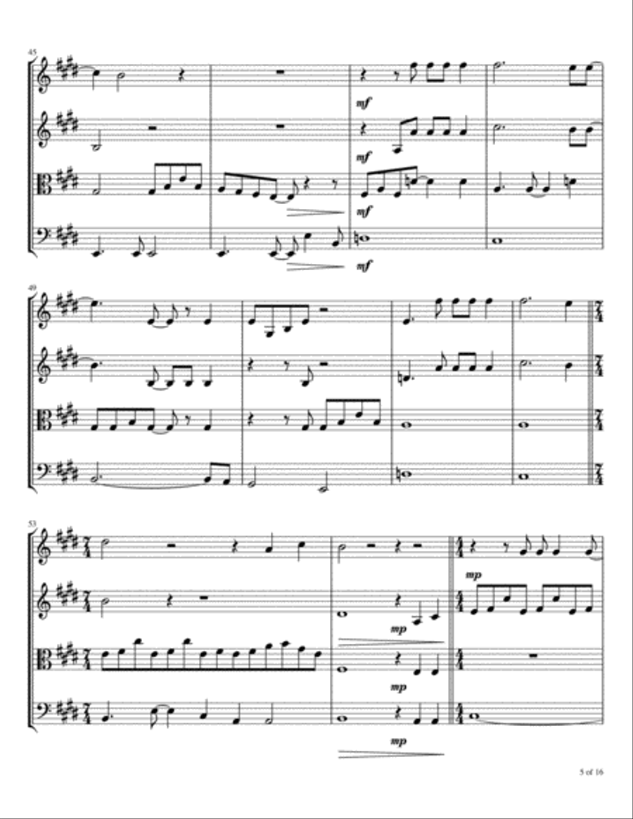 Time Stand Still String Quartet scores gallery preview page 6
