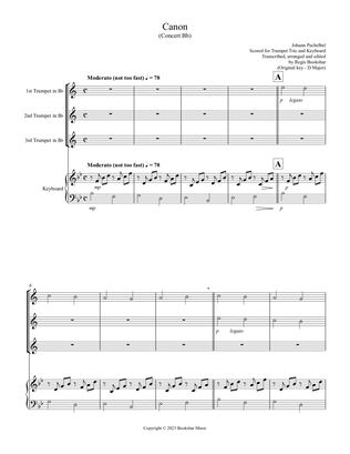 Canon (Pachelbel) (Bb) (Trumpet Trio, Keyboard)