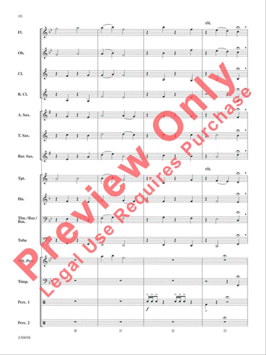 Hymn for Those Who Serve Concert Band scores gallery preview page 10