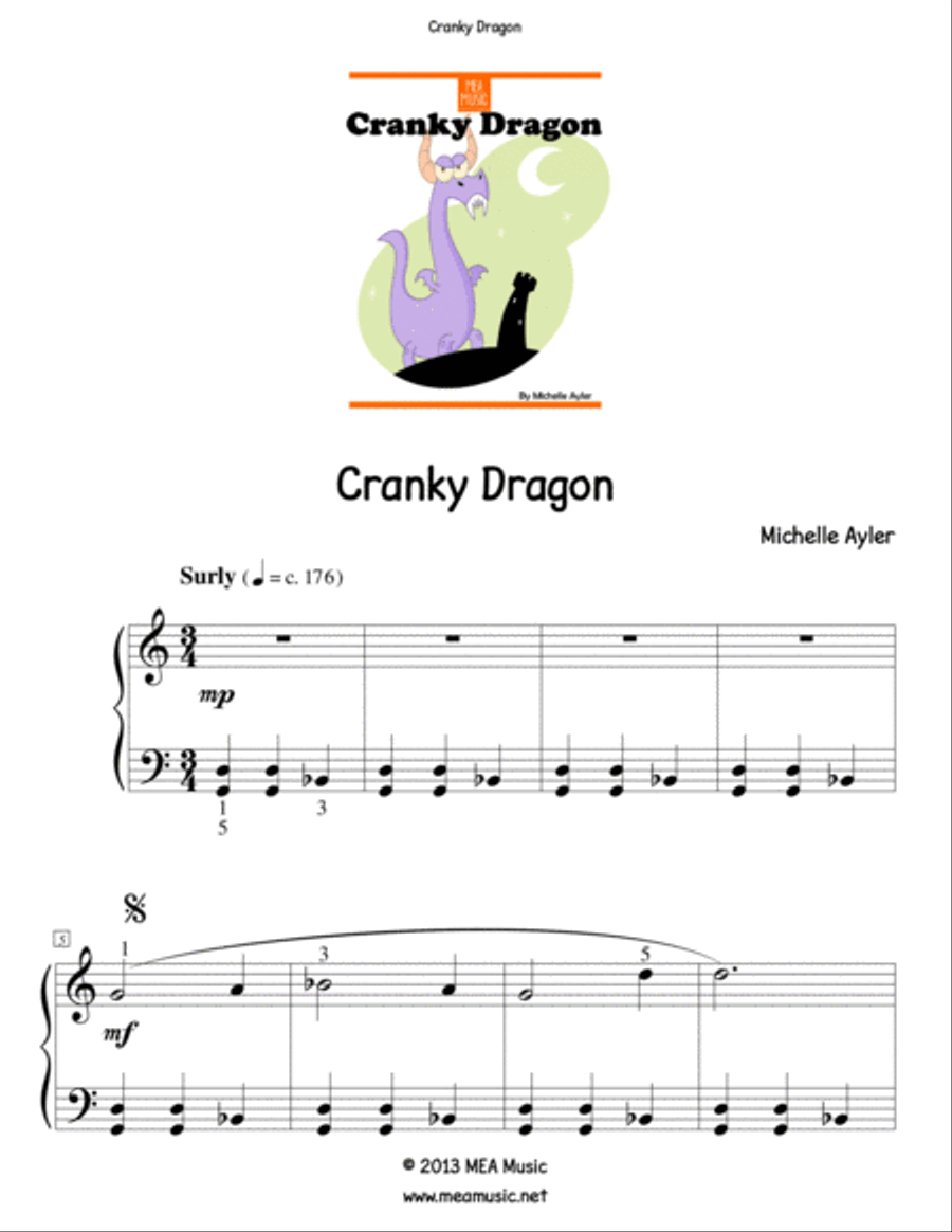 Cranky Dragon Easy Piano scores gallery preview page 2
