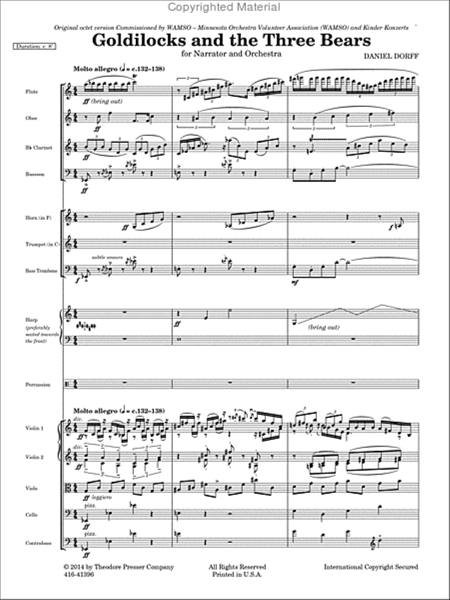 Goldilocks and The Three Bears Orchestra scores gallery preview page 2