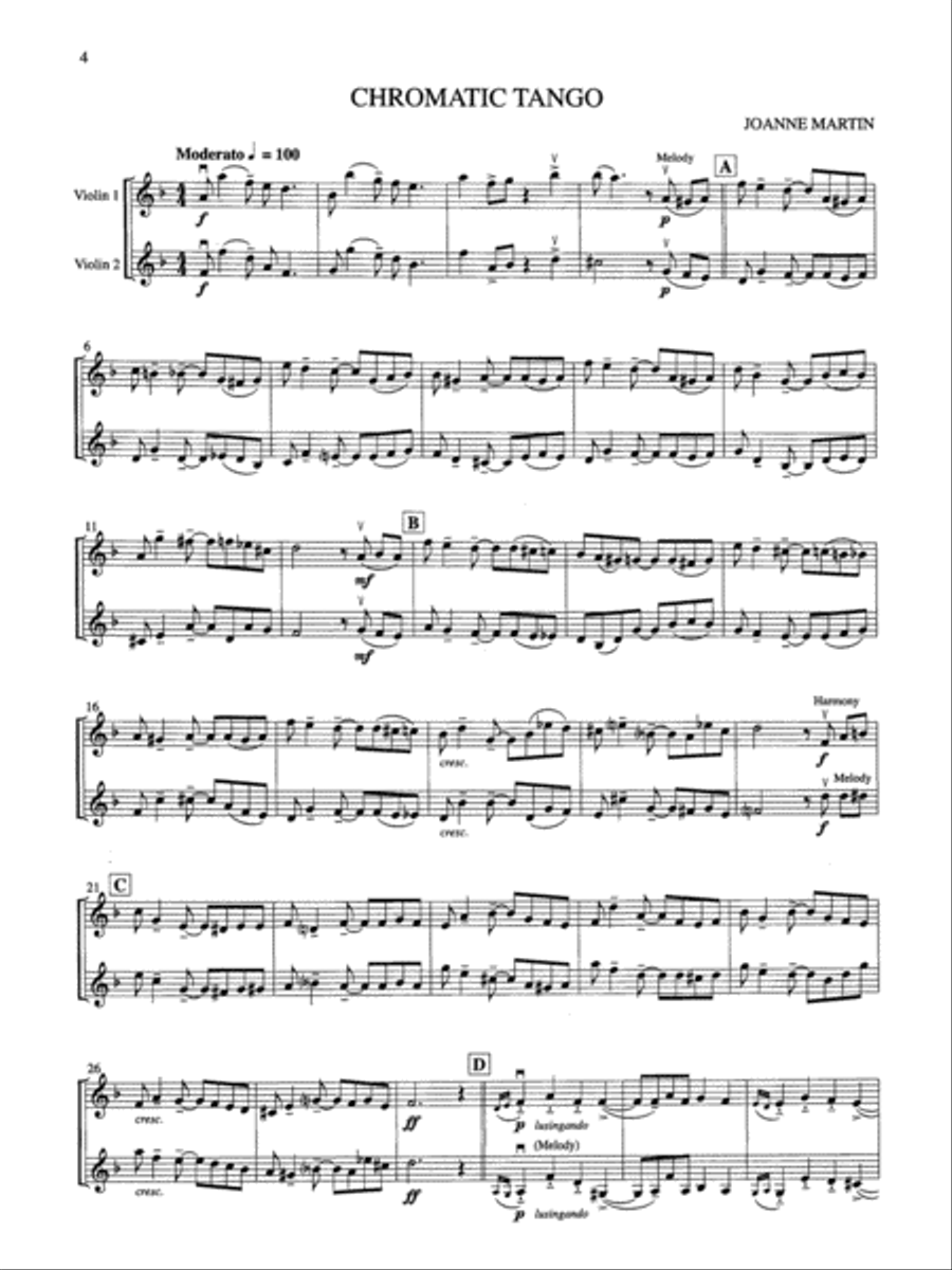 Playing with Style - Violin Duets String Quartet scores gallery preview page 3