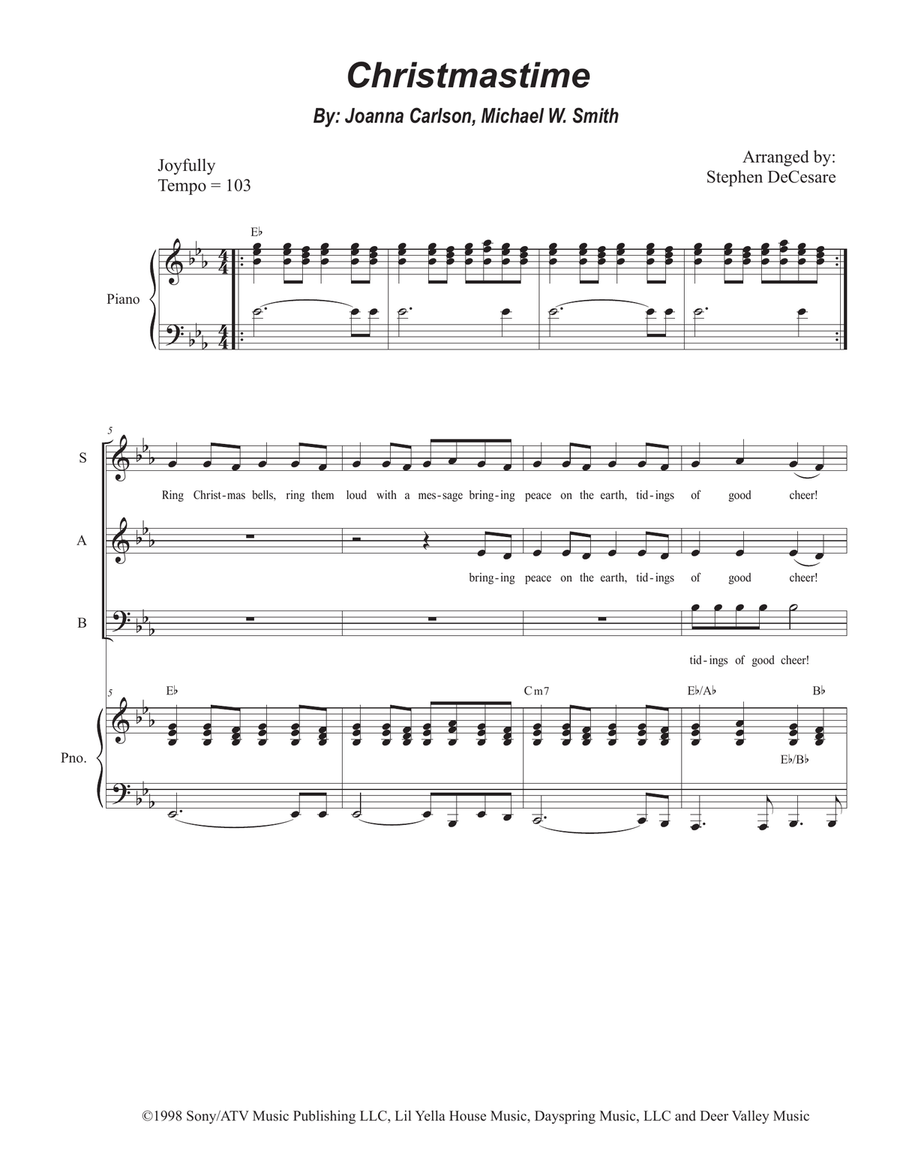 Christmastime Piano, Vocal scores gallery preview page 1