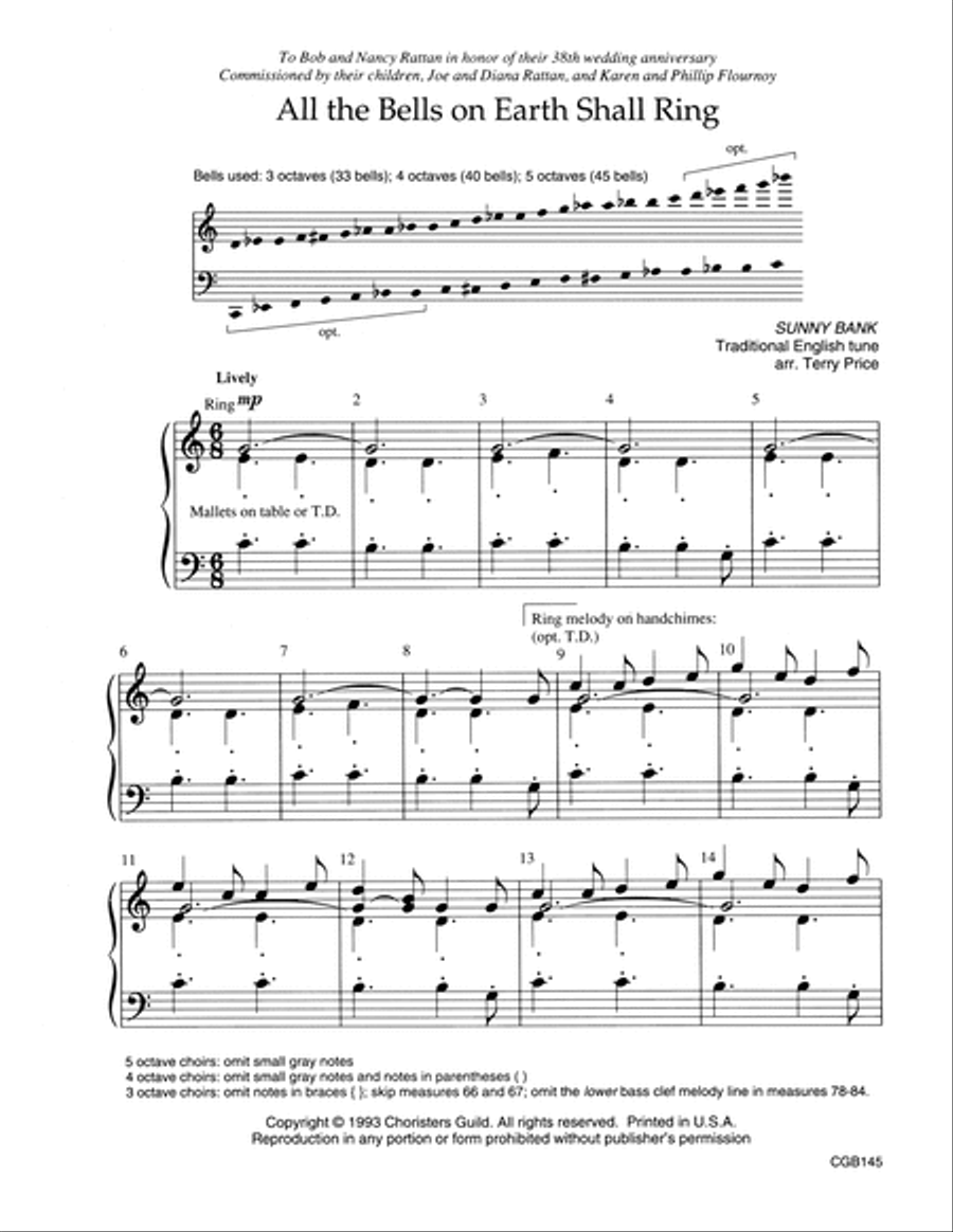 All the Bells on Earth Shall Ring Handbell Choir scores gallery preview page 3