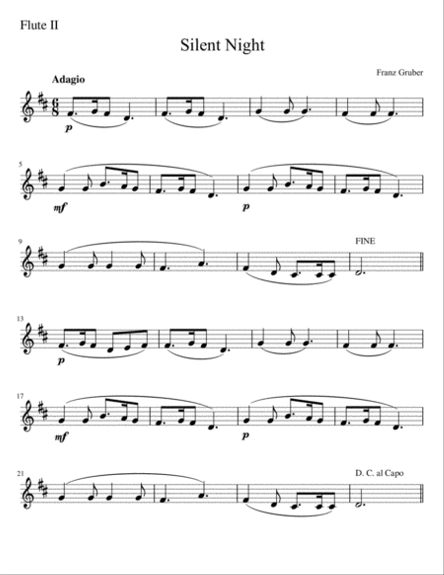 Silent Night Woodwind Ensemble scores gallery preview page 5