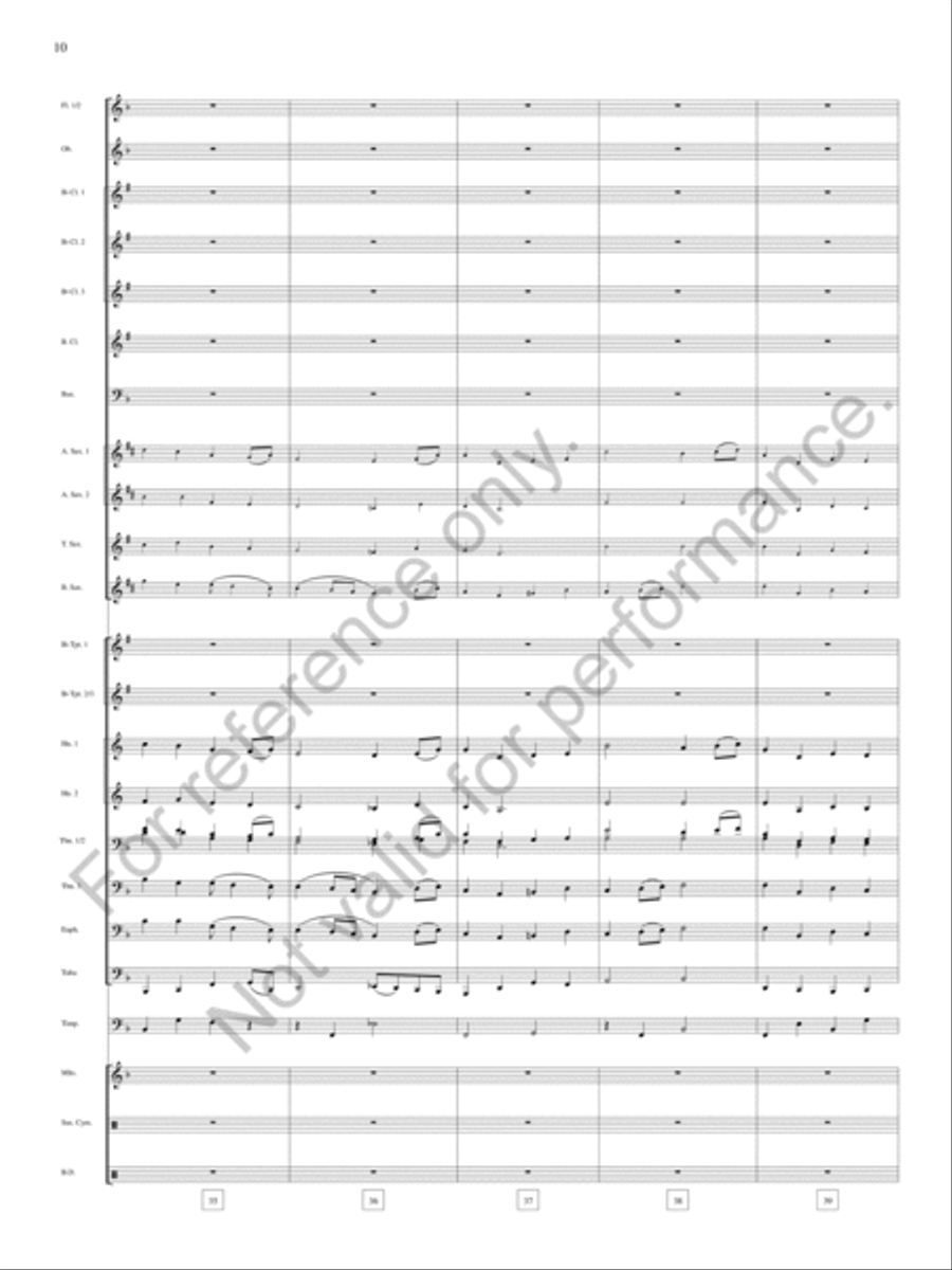 Leaves That Descend To No Drum Concert Band scores gallery preview page 11