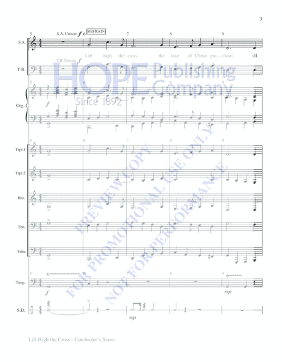Lift High the Cross 4-Part scores gallery preview page 3