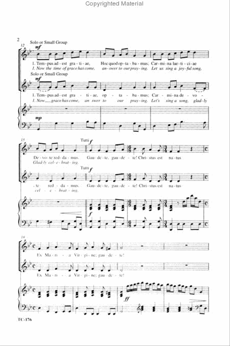 Gaudete! Gaudete! (Rejoice! Rejoice!) SSA scores gallery preview page 2