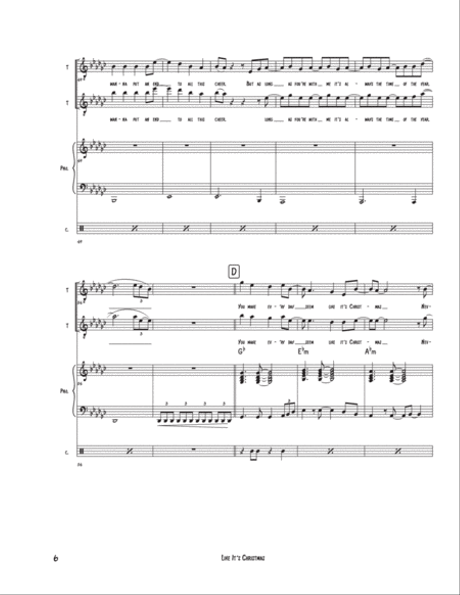 Like It's Christmas Like It's Christmas Piano, Vocal, Guitar scores gallery preview page 6