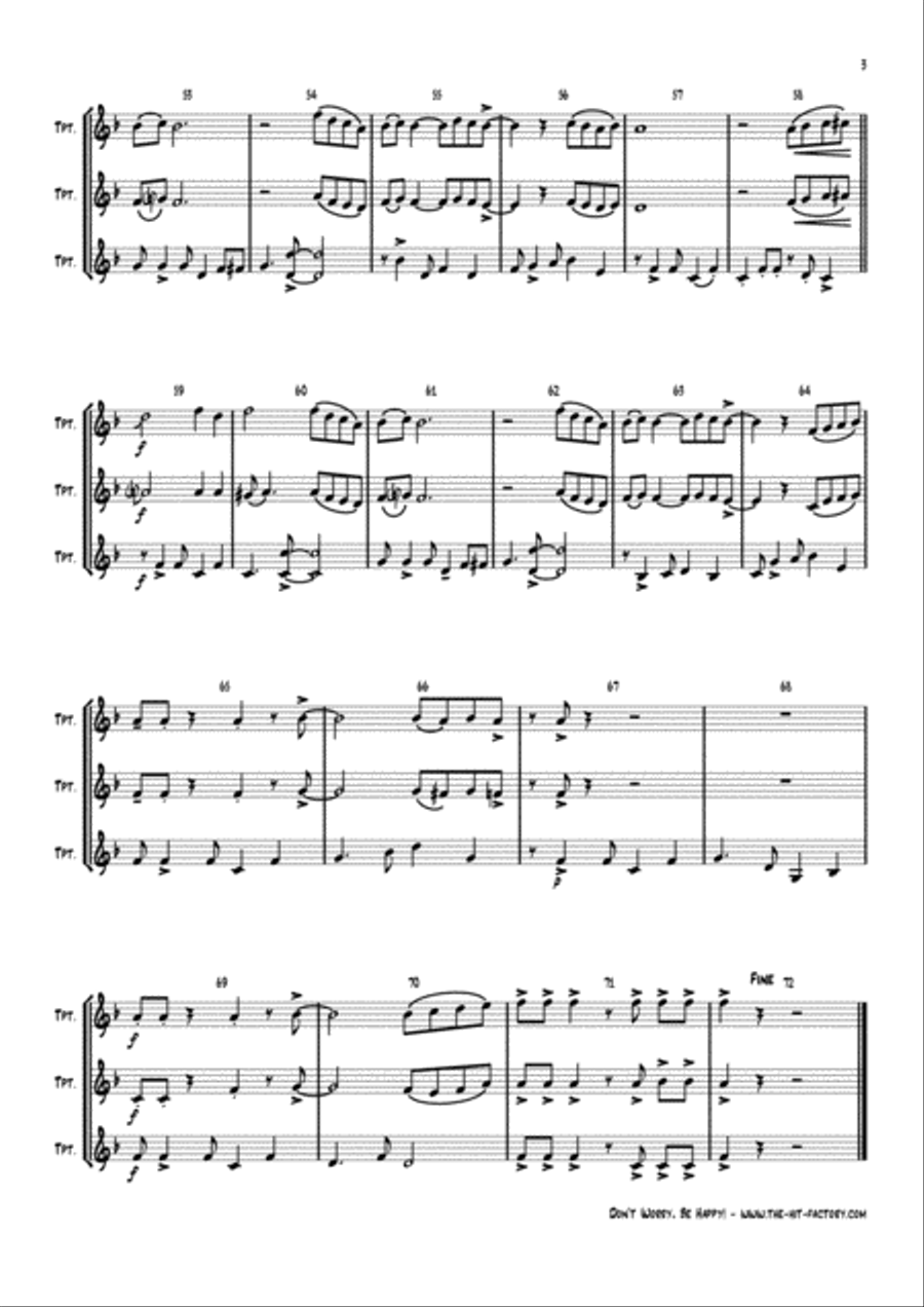 Don't Worry, Be Happy Trumpet Solo scores gallery preview page 3