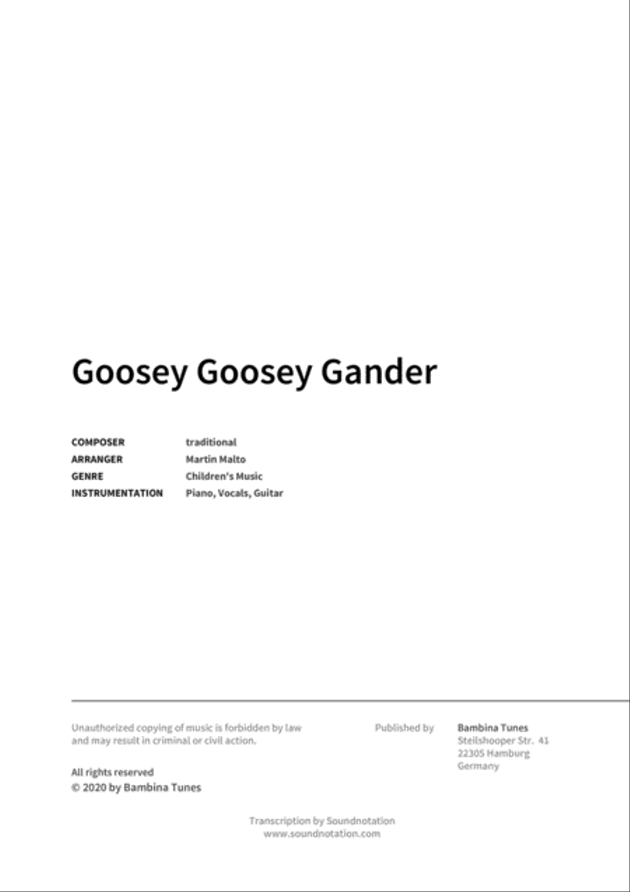 Goosey Goosey Gander Piano, Vocal, Guitar scores gallery preview page 2
