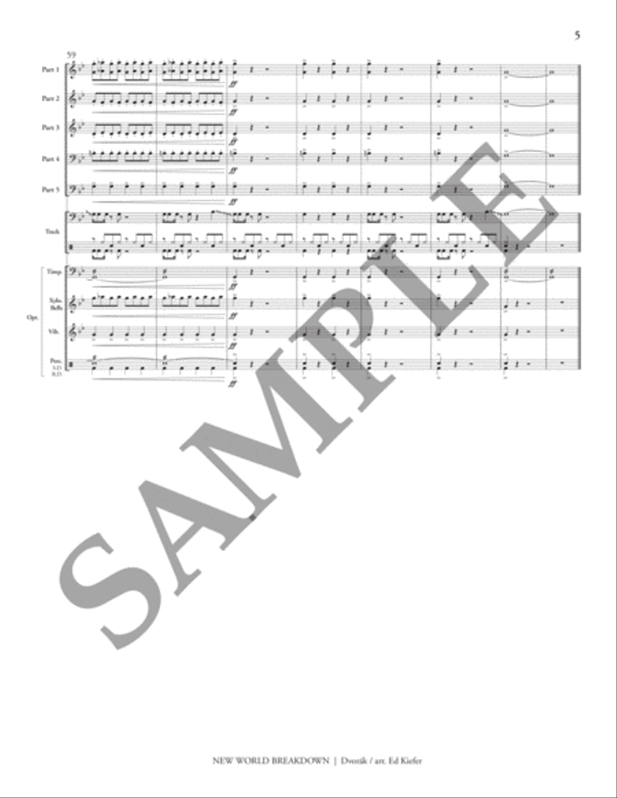 New World Breakdown (5-Part Flex + Track) by Antonin Dvorak Flexible/Adaptable - Sheet Music page 8