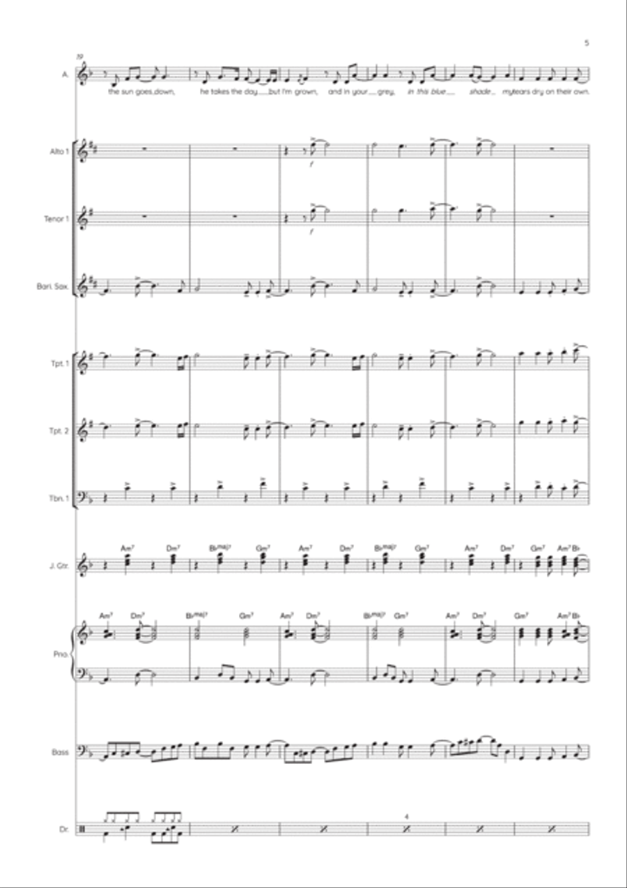Tears Dry On Their Own Jazz Ensemble scores gallery preview page 6