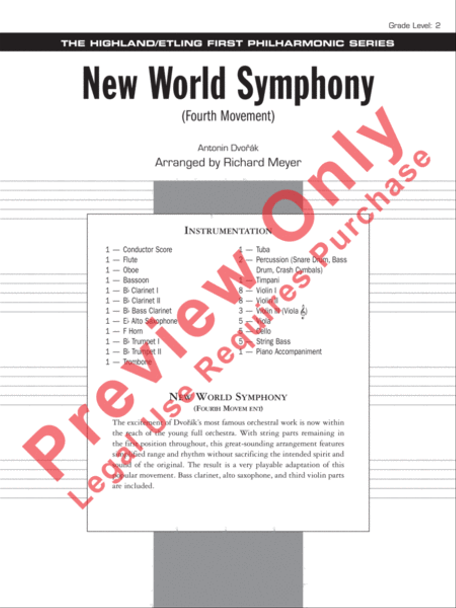New World Symphony (Fourth Movement) Full Orchestra scores gallery preview page 2