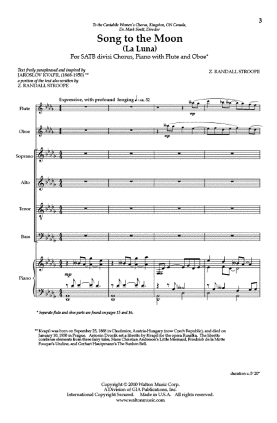 Song to the Moon (SATB divisi) Divisi scores gallery preview page 2