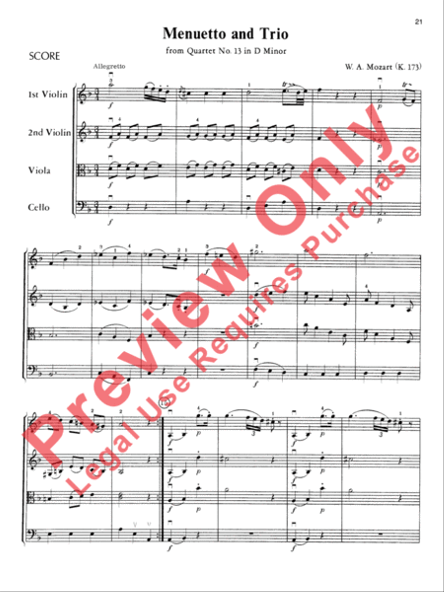 Mozart String Quartets String Quartet scores gallery preview page 22