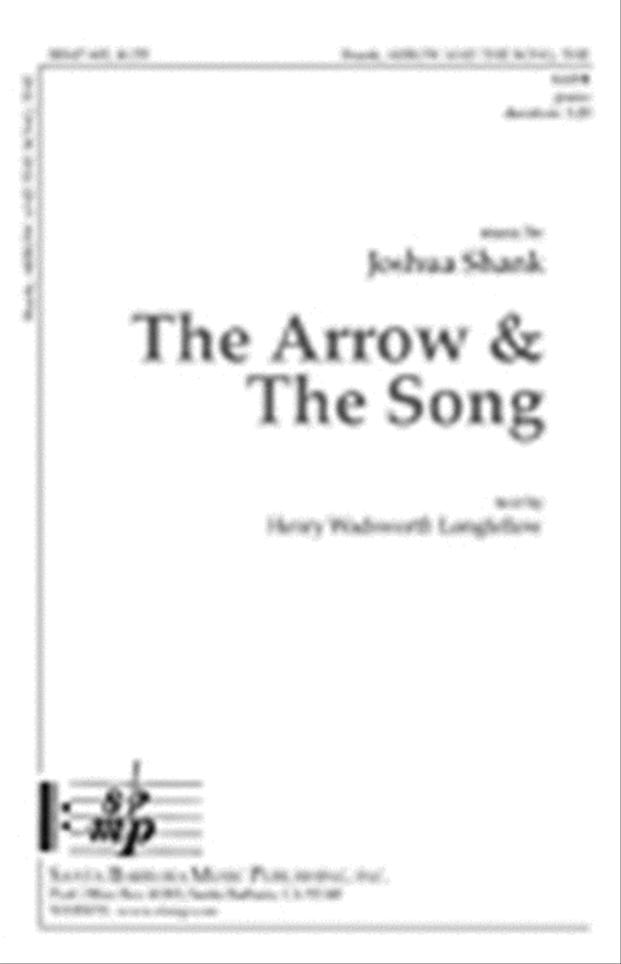 The Arrow and The Song - SATB Octavo image number null