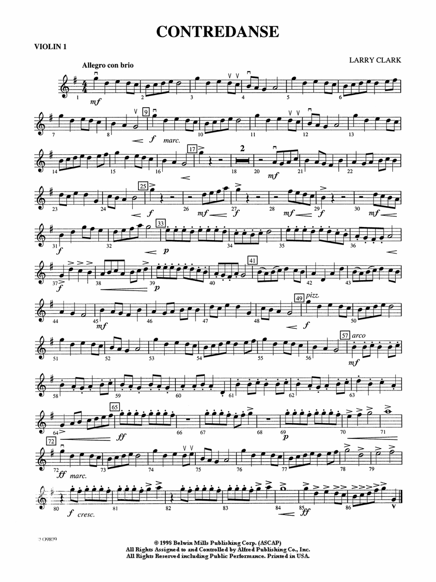 Contredanse: 1st Violin