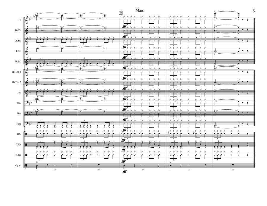 Mars for Marching Band Marching Band scores gallery preview page 3
