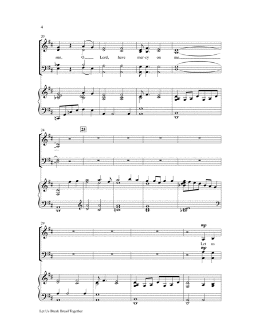 Let Us Break Bread Together 4-Part scores gallery preview page 5