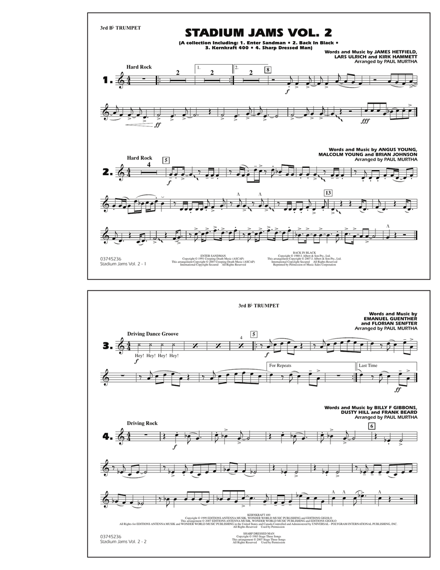 Stadium Jams - Vol. 2 - 3rd Bb Trumpet
