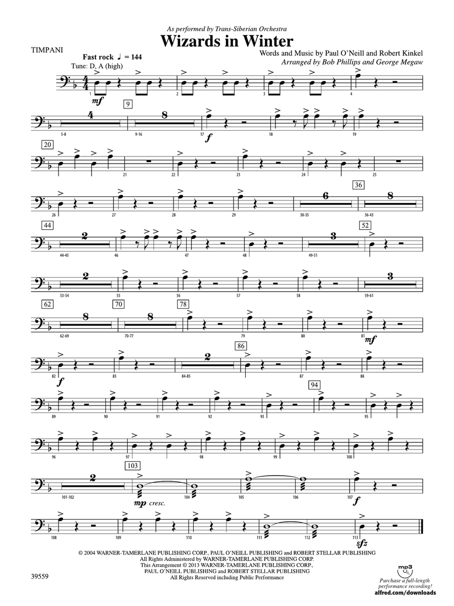 Wizards in Winter: Timpani