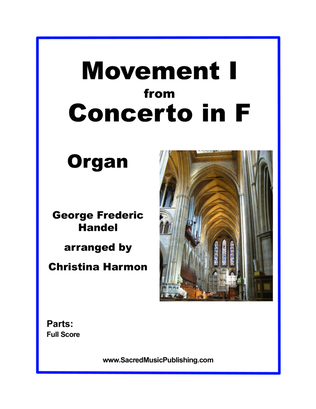 Book cover for Handel - Concerto in F Movement I - Organ