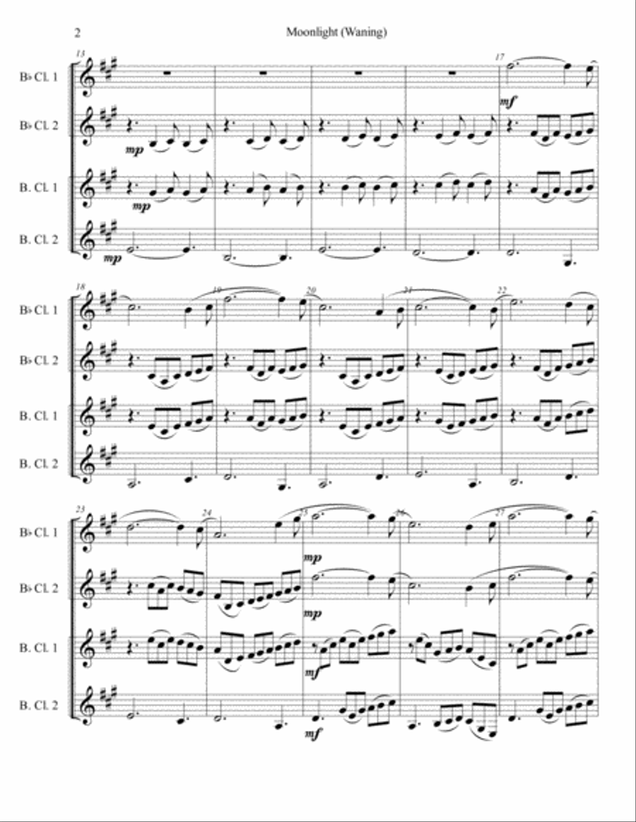 Moonlight (Waning) Woodwind Quartet scores gallery preview page 2