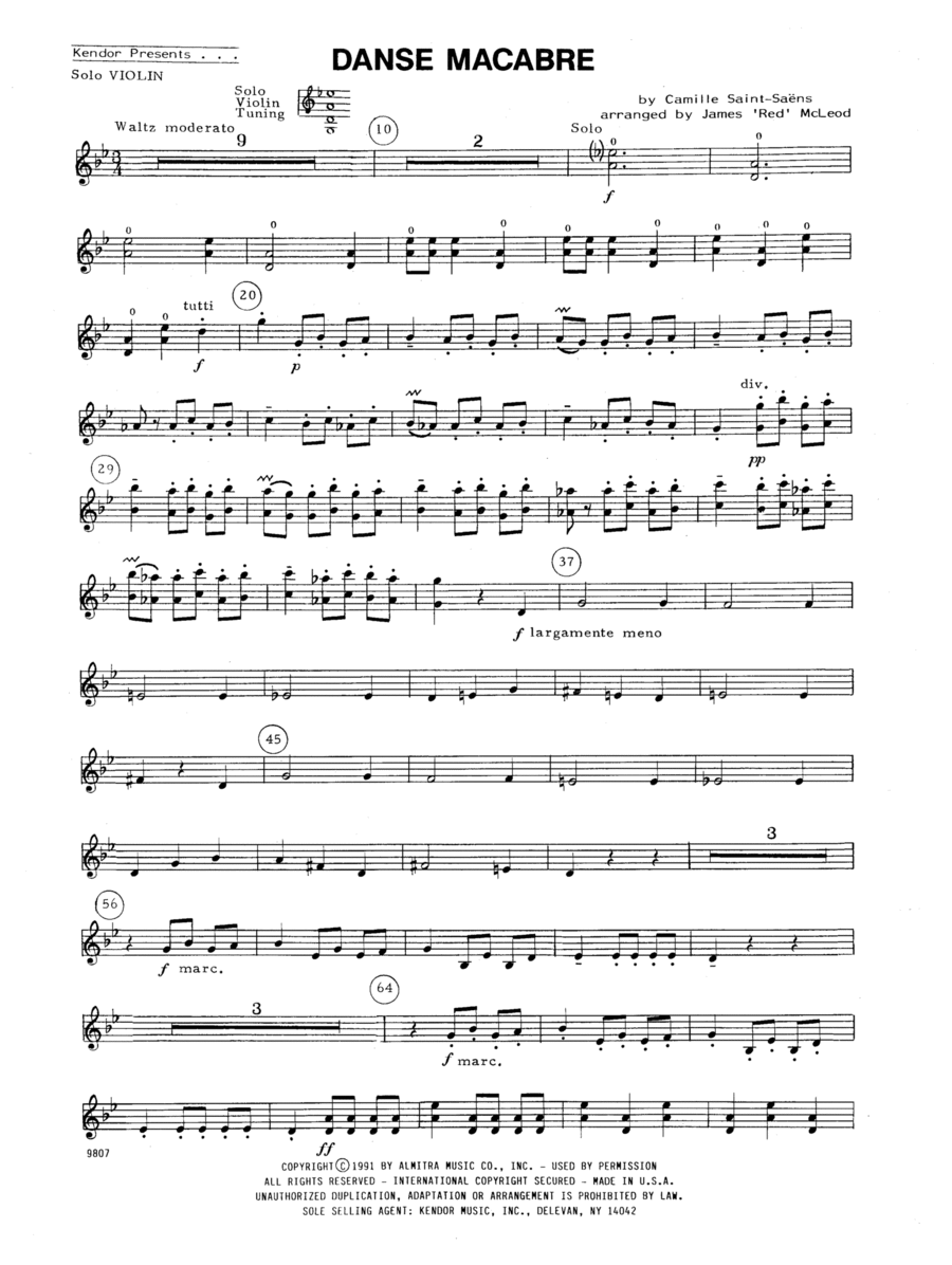 Danse Macabre Solo Violin by Camille SaintSaens Violin Solo