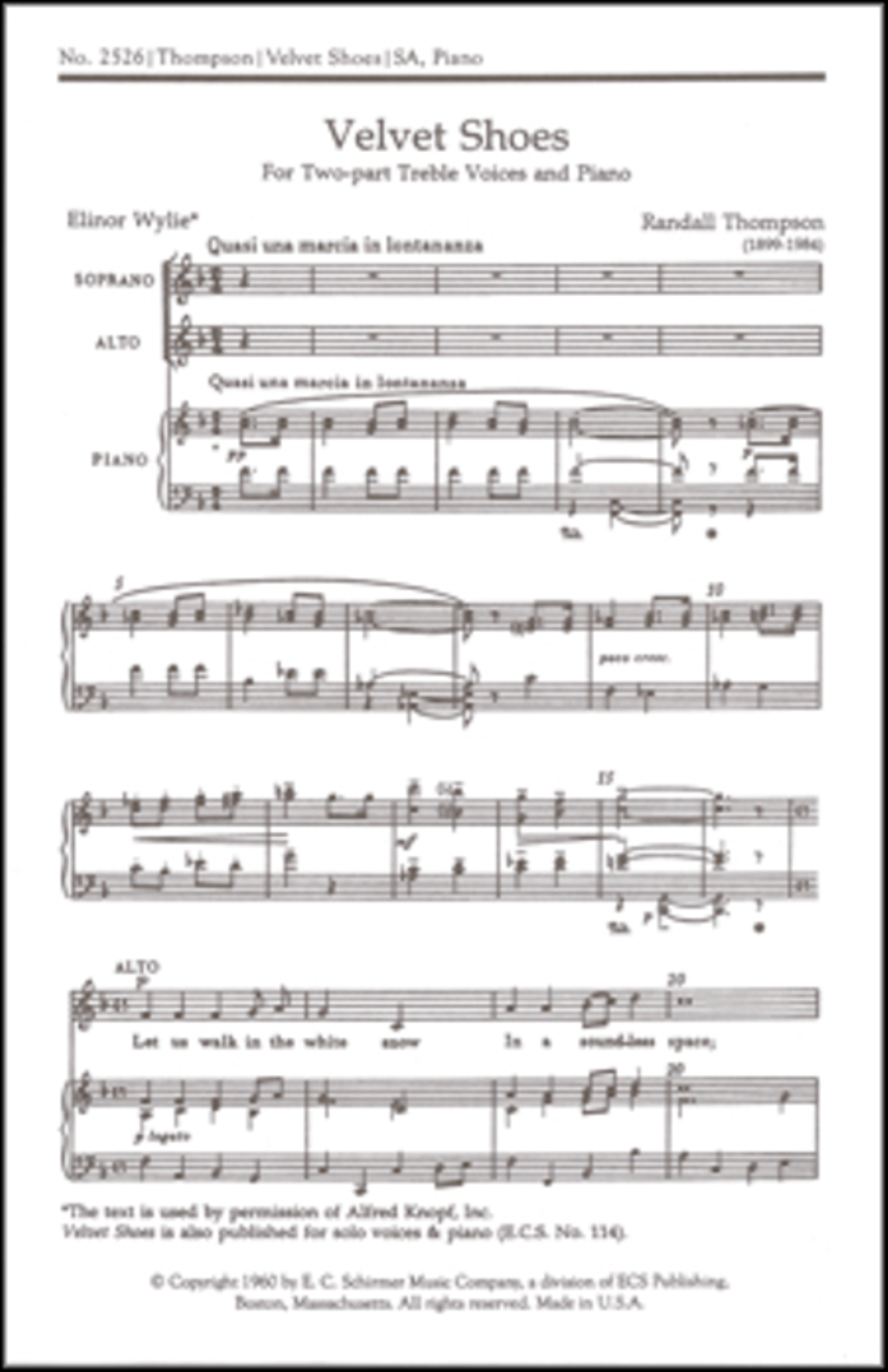 Velvet Shoes (Choral Score) SA scores gallery preview page 1