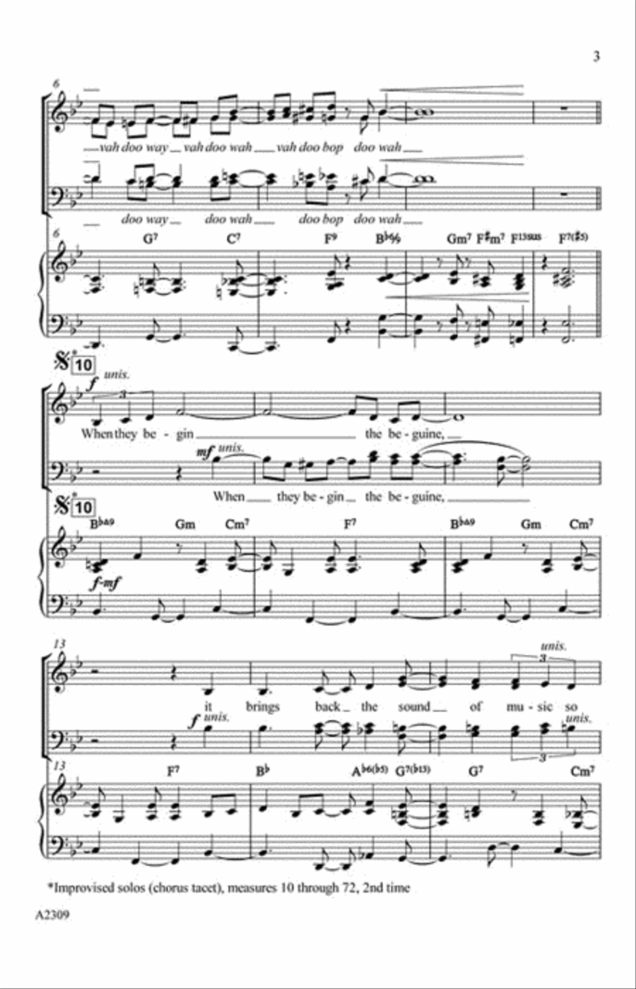 Begin the Beguine 4-Part scores gallery preview page 3