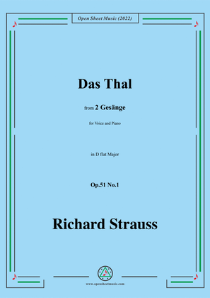 Richard Strauss-Das Tal,in D flat Major,Op.51 No.1