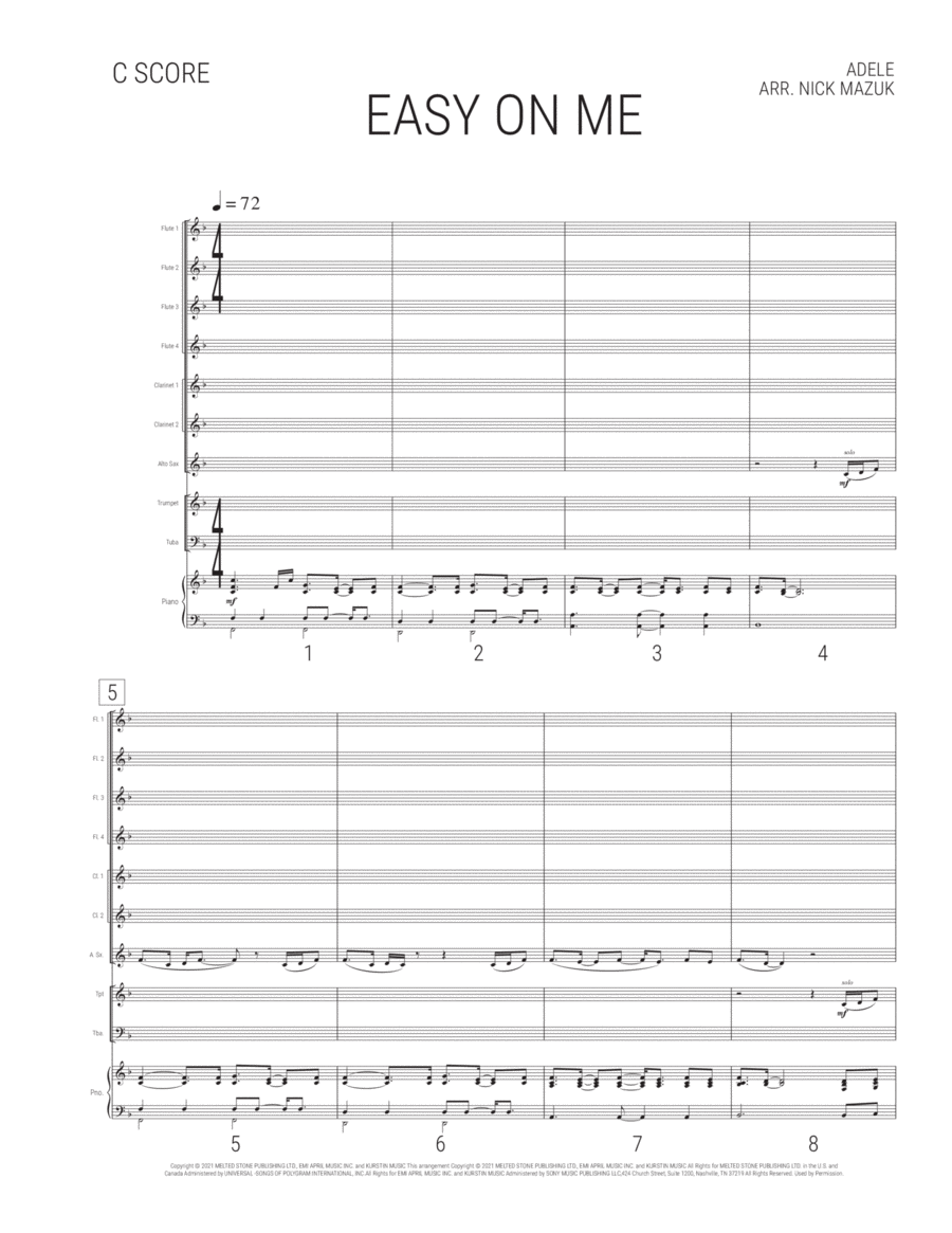 Easy On Me Small Ensemble scores gallery preview page 1