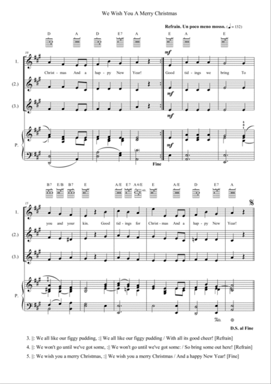 We Wish You A Merry Christmas Voice scores gallery preview page 2