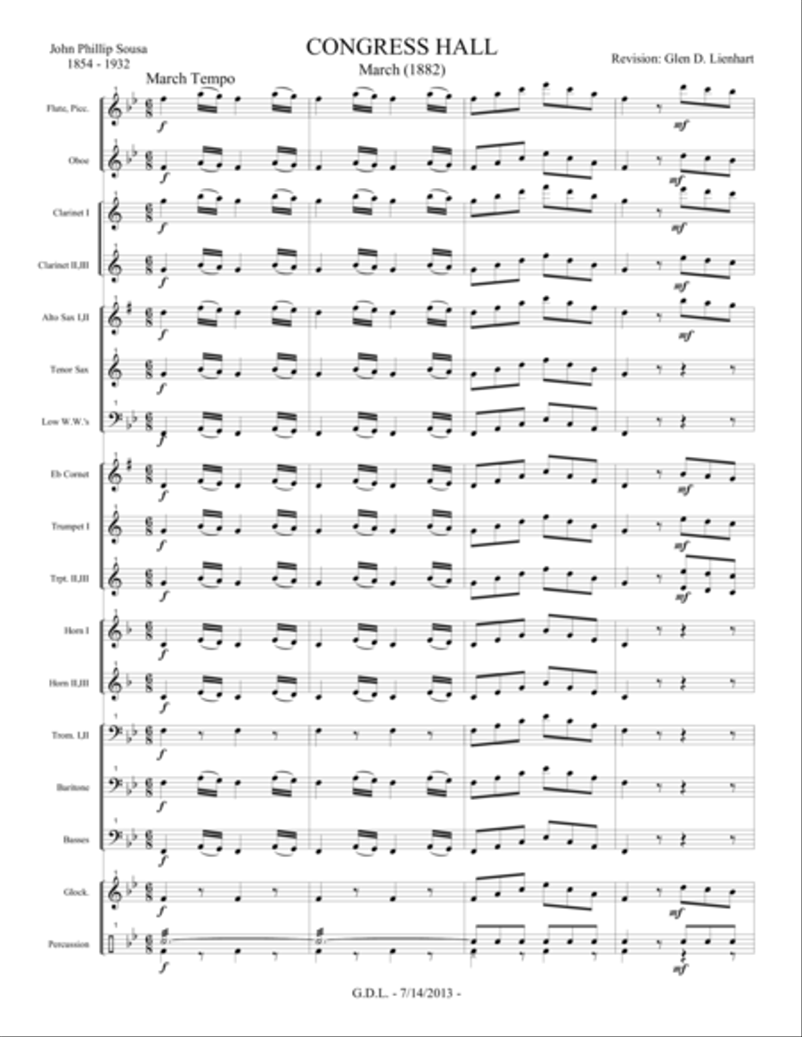 Congress Hall March - Extra Score