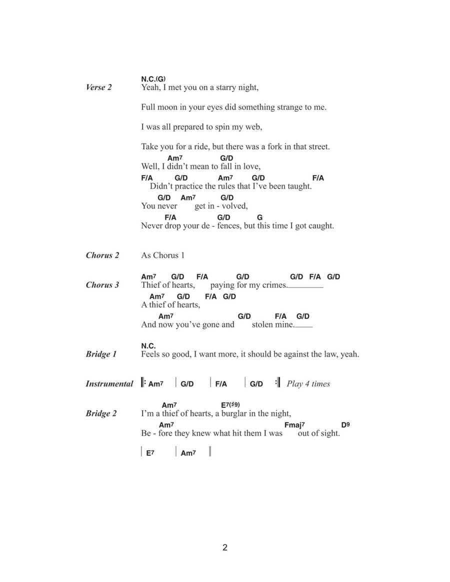 Thief Of Hearts Thief Of Hearts Acoustic Guitar scores gallery preview page 2