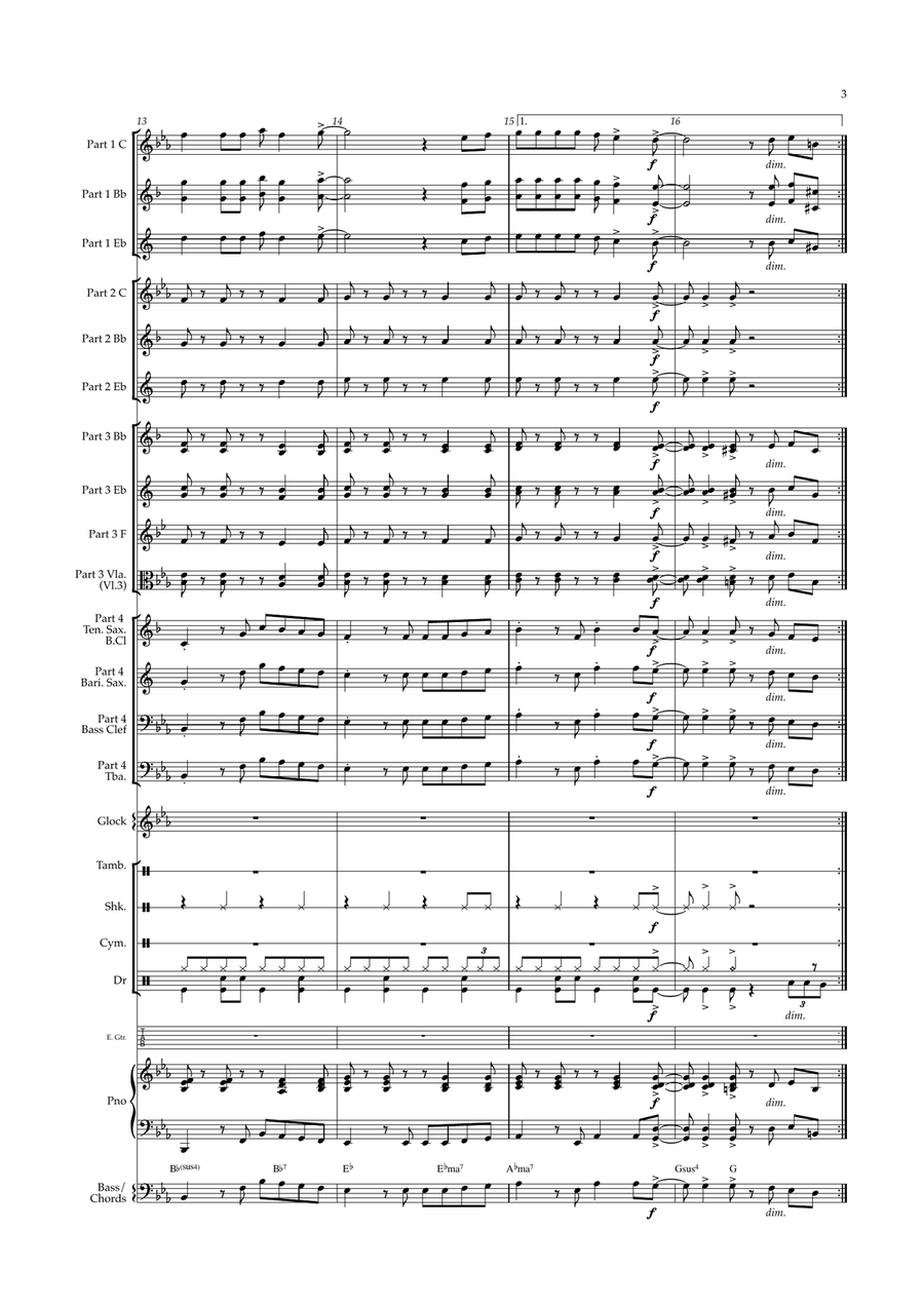Midnight Swing (Flexible Instrumentation) Concert Band scores gallery preview page 6
