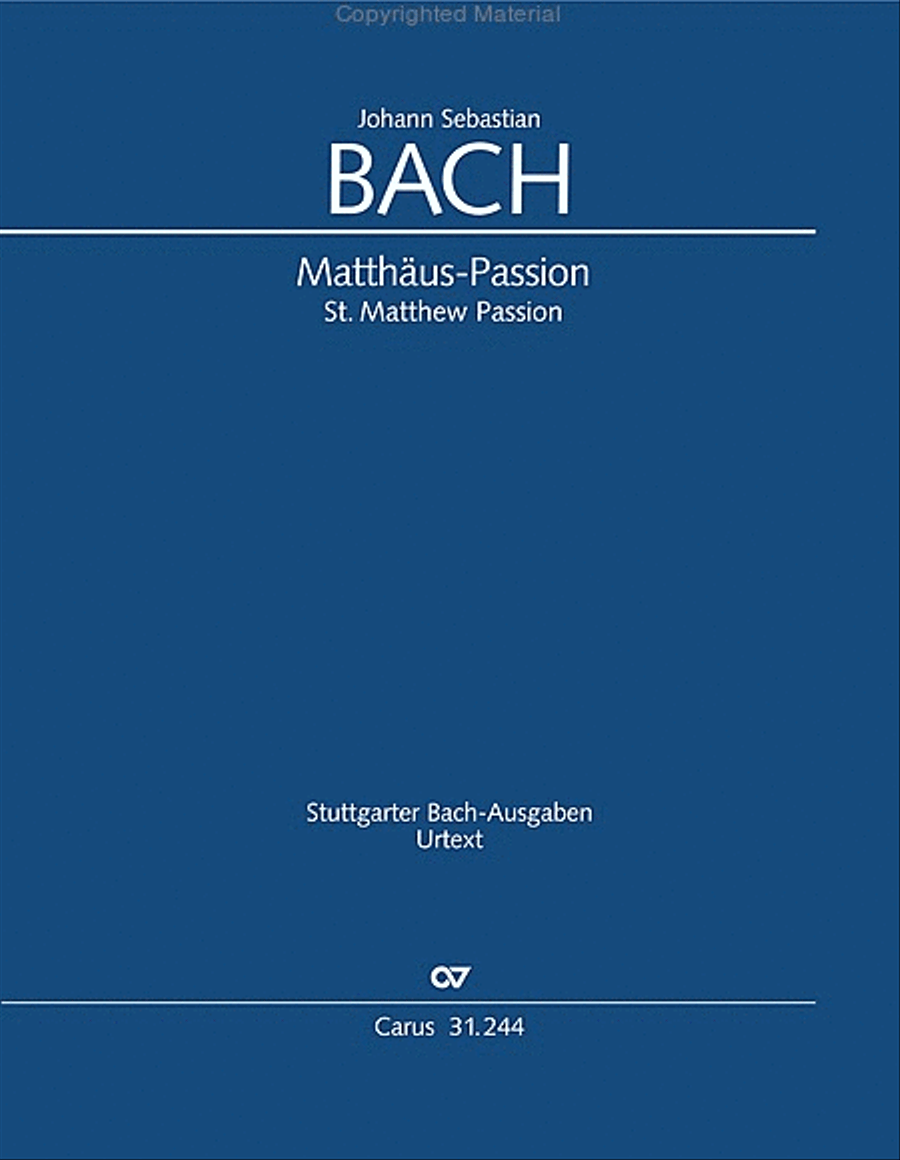 St. Matthew Passion (Matthaus-Passion) 4-Part scores gallery preview page 2