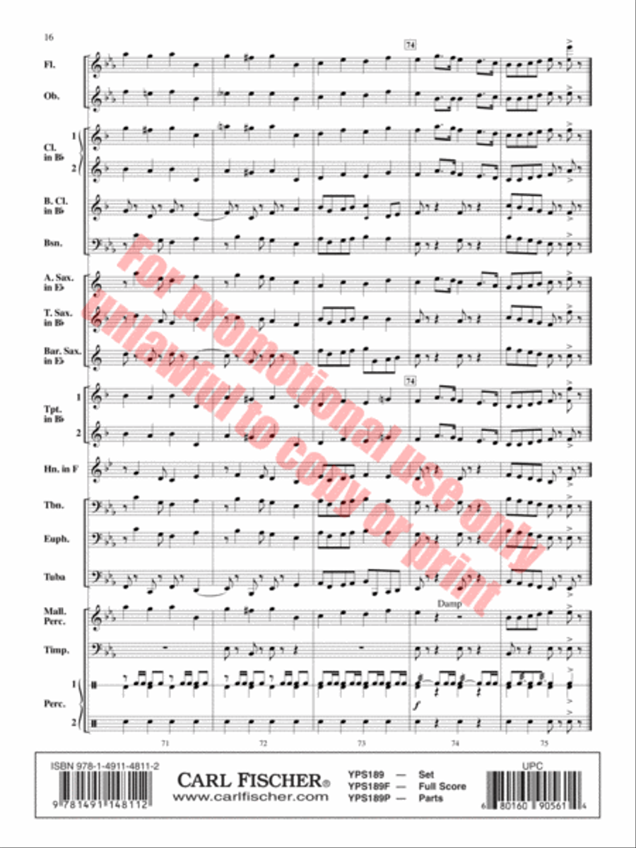 Renaissance Canzona Concert Band scores gallery preview page 17