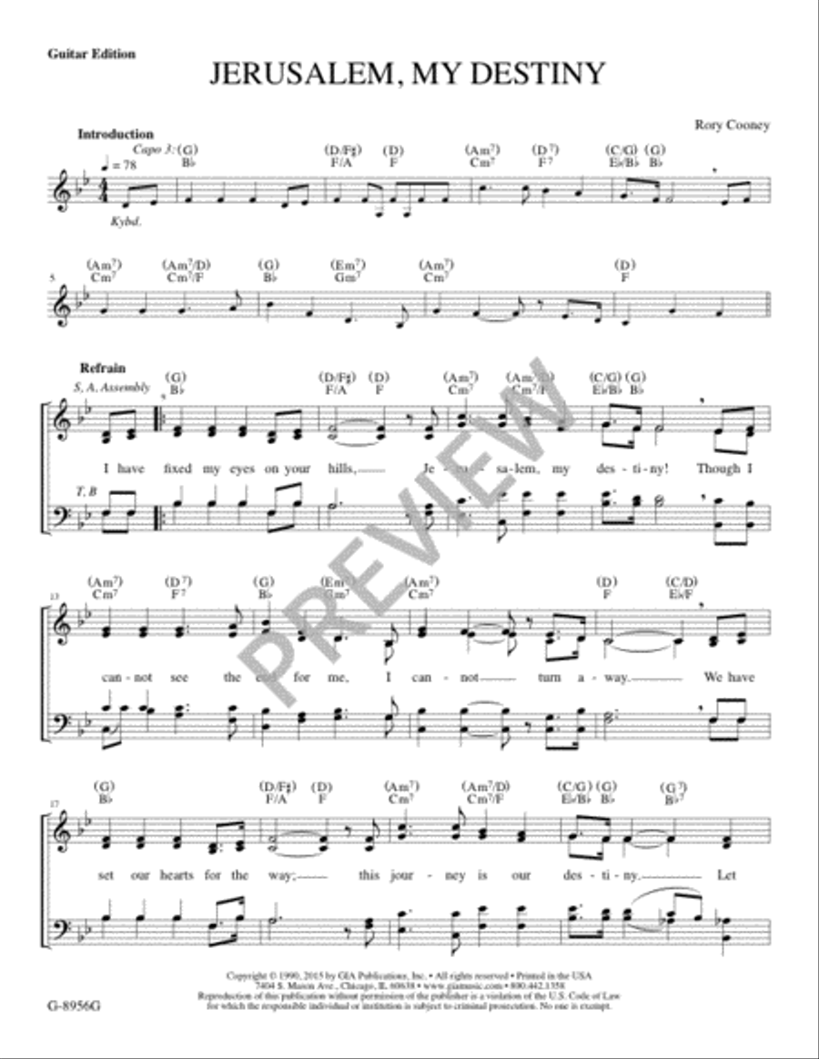 Jerusalem, My Destiny - Guitar edition Guitar scores gallery preview page 2