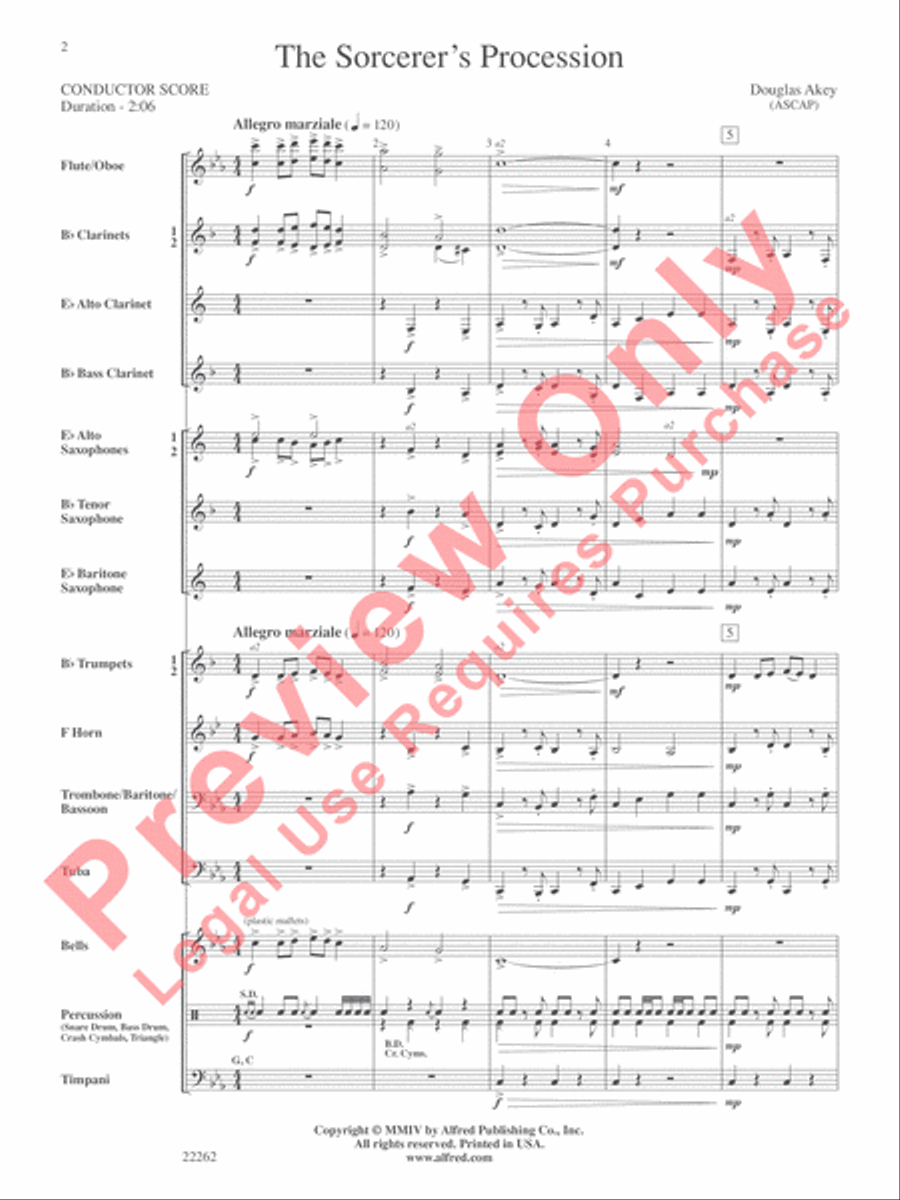 The Sorcerer's Procession Concert Band scores gallery preview page 3