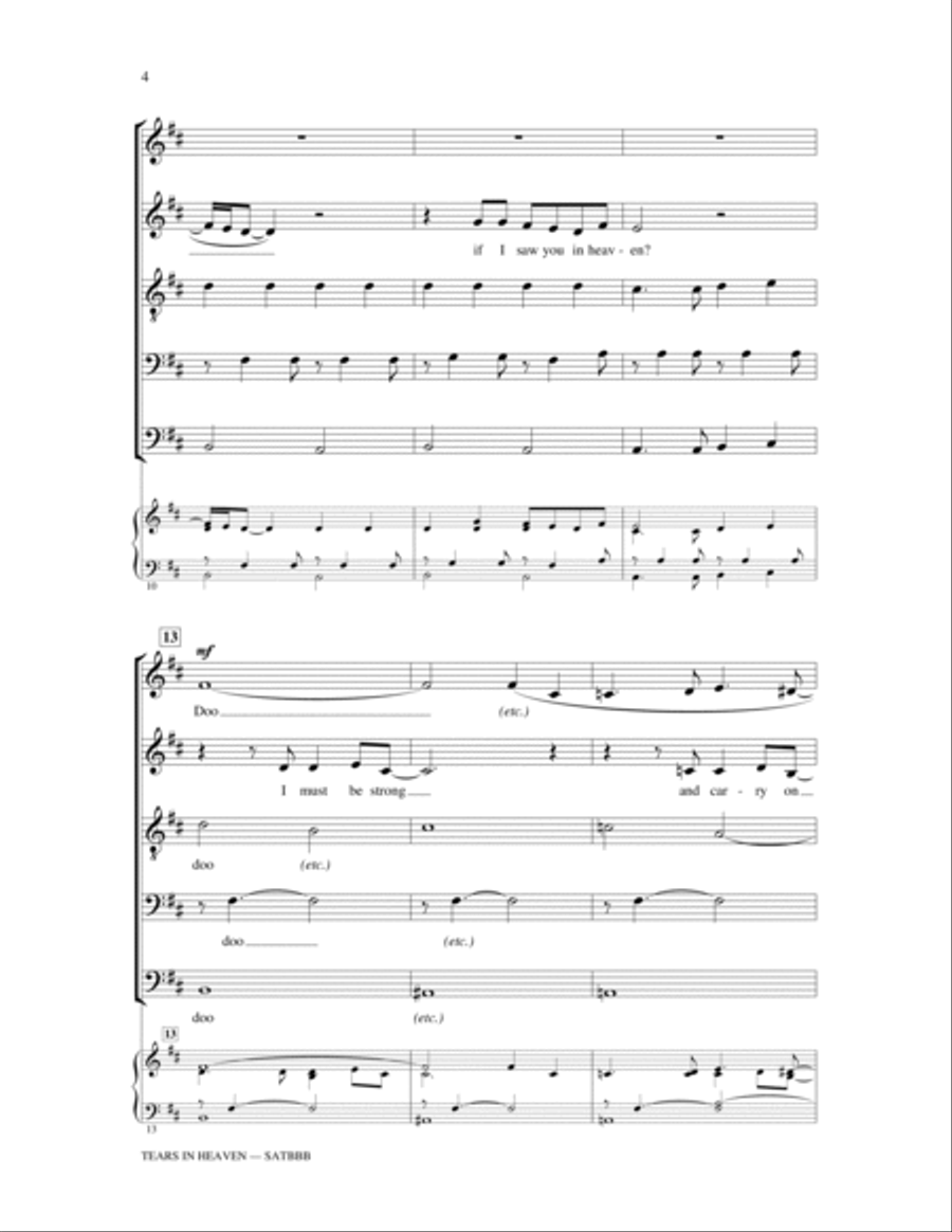 Tears In Heaven (arr. Christopher Gabbitas) 4-Part scores gallery preview page 3